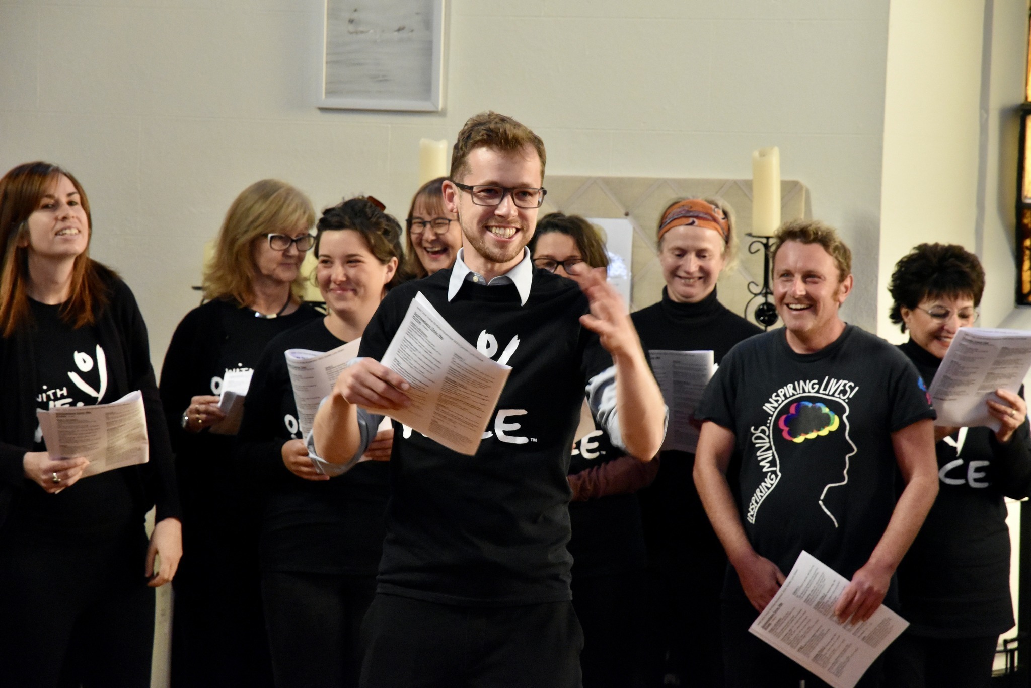 St Kilda community choir with conductor