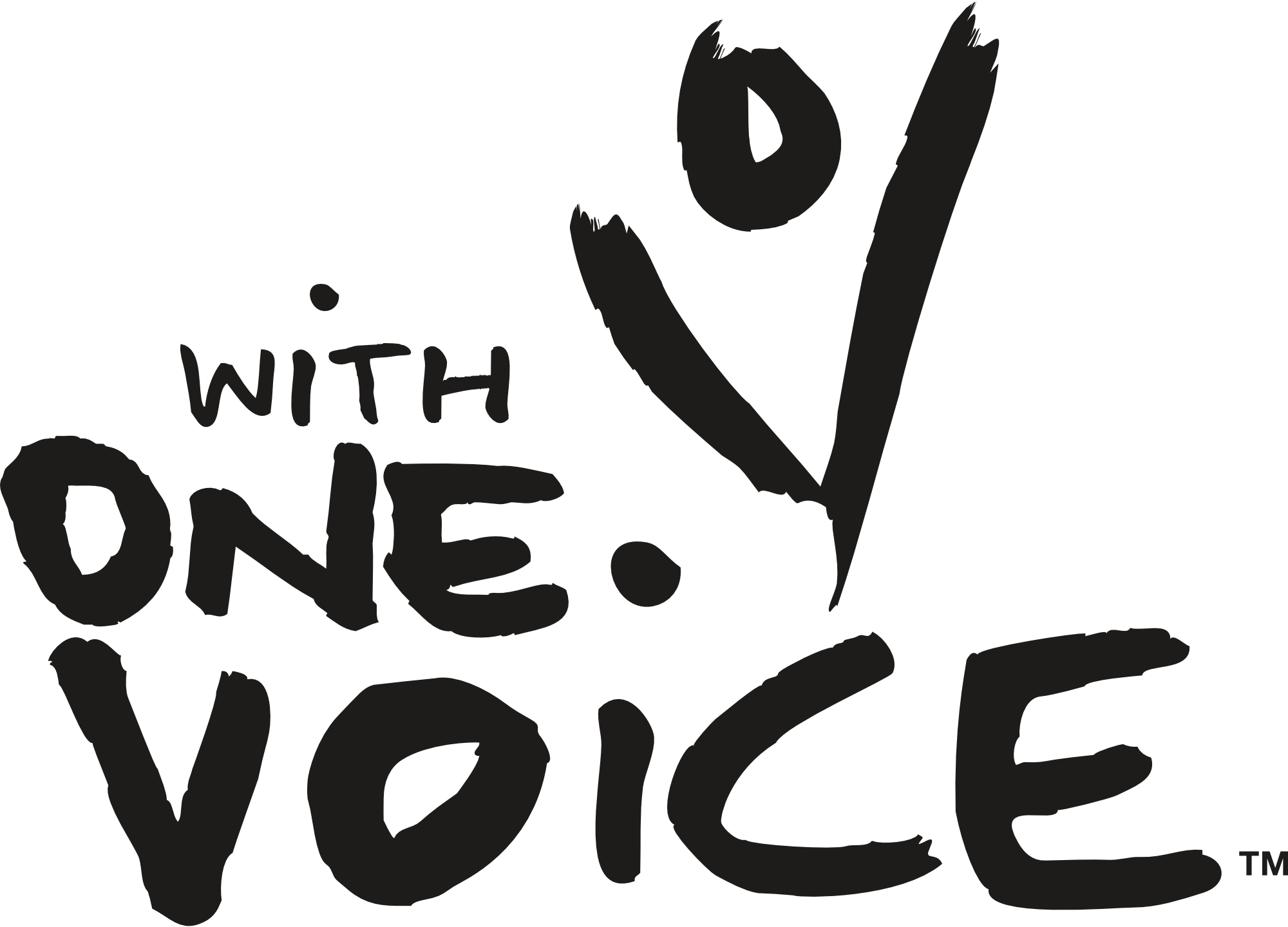 With One Voice Black Logo